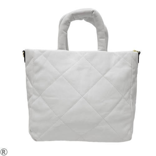 Голяма дамска чанта в бял цвят- Jasmine White
