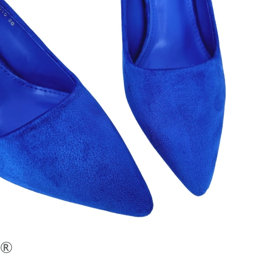 Елегантни сини обувки от велур- Sofia Blue