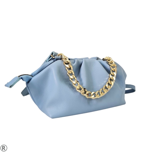Малка дамска чанта с дълга дръжка в син цвят- Bon Bon