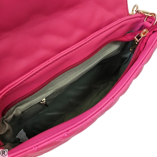 Елегантна чанта в цикламен цвят със златна дръжка- Sesil