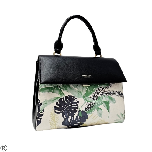 Дамска чанта в черен цвят с цветя- Amalia Black