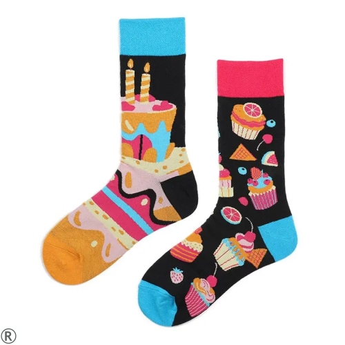 Цветни чорапи с торта и кексчета- Armira