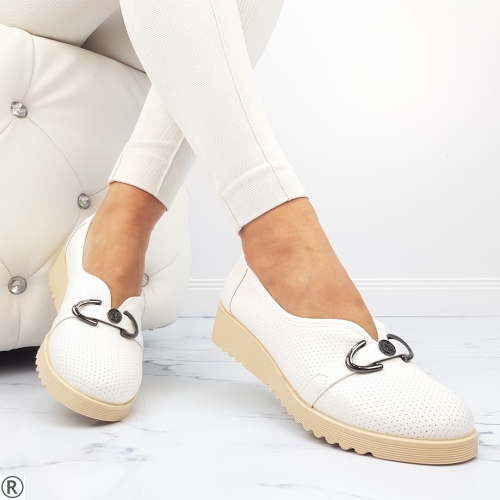 Дамски ежедневни обувки в бял цвят- Mira White