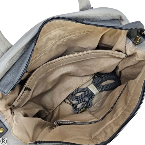 Дамска чанта тип торба в сив цвят- Selina Grey