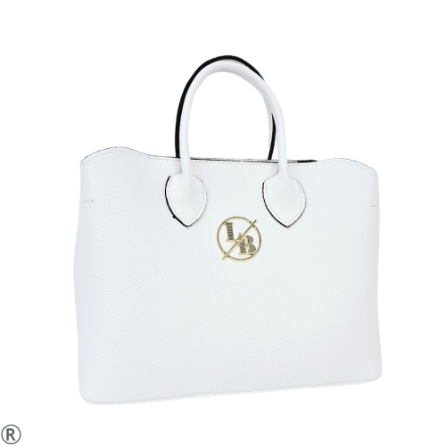 Стилна дамска чанта в бял цвят - Laura Biaggi