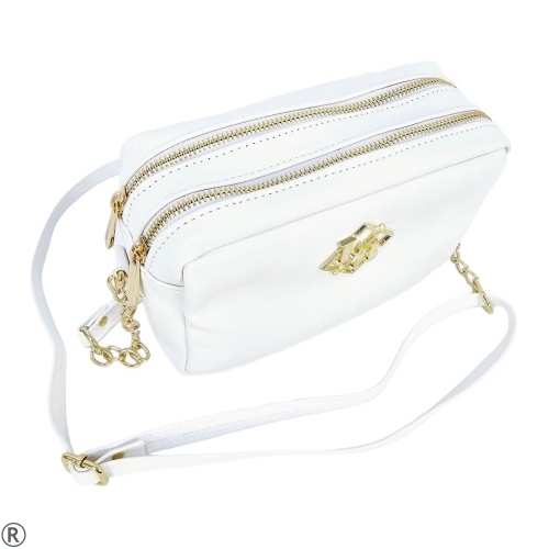 Малка дамска чанта в бял цвят- Laura Biaggi