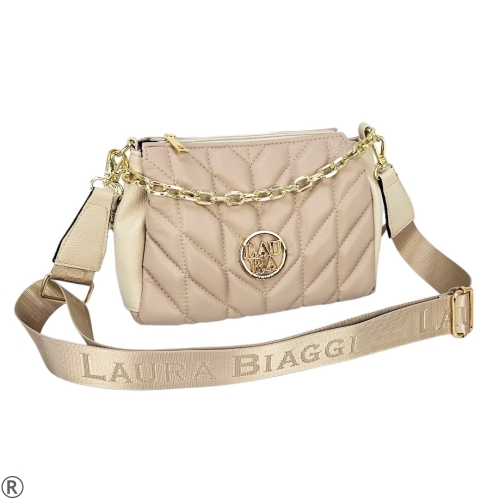 Малка бежова чанта- Laura Biaggi