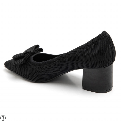 Елегантни обувки на широк ток в черен цвят- Amanda Black