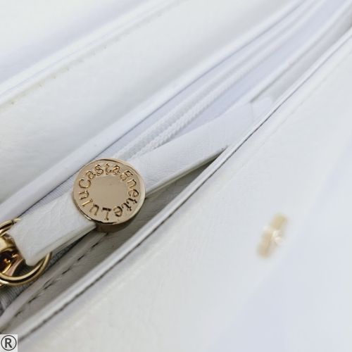 Малка чанта през рамо в бял цвят-  Lulu Castagnette White