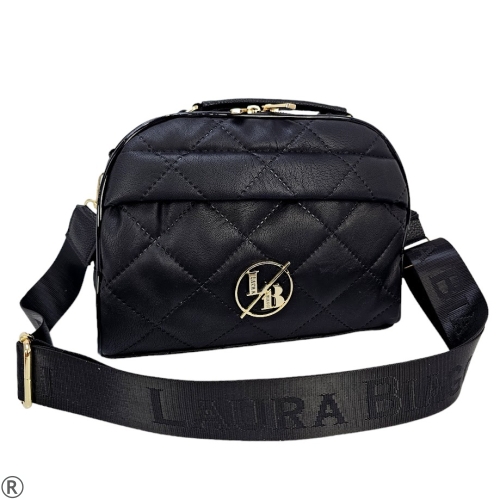Стилна дамска чанта в черен цвят-  Laura Biaggi