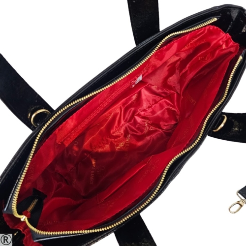 Голяма дамска чанта в черен цвят- Laura Biaggi