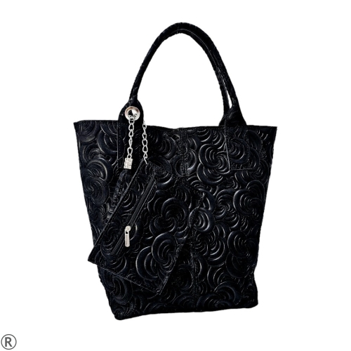 Черна дамска чанта от естествена кожа- Patricia Black