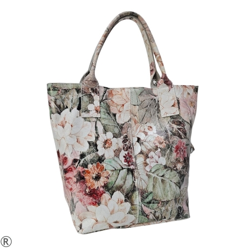 Дамска чанта от естествена кожа на цветя- Meri