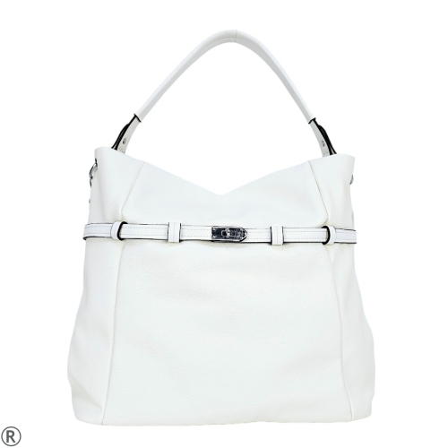 Голяма бяла чанта тип торба- Sesil White