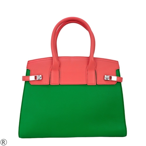 Дамска зелена чанта с оранжево - Jaklin Green