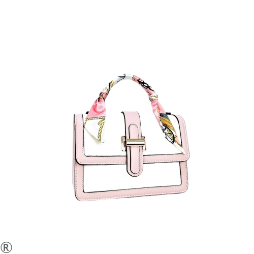 Стилна чанта в бял и розов цвят- Ravena Pink