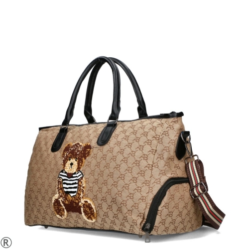 Кафява дамска чанта-сак с мече- Teddy Bear Brown 8998