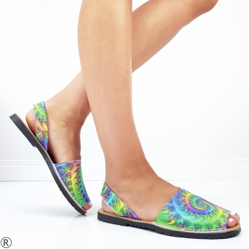Цветни сандали от естествена кожа- Sheila