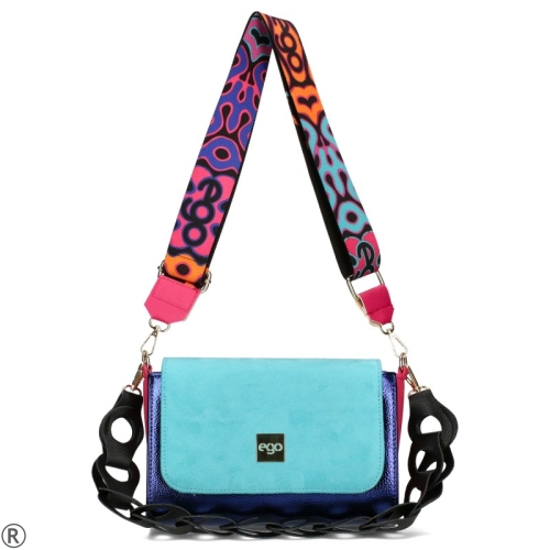 Чанта през рамо в лилав и син цвят EGO- Blu/Purple