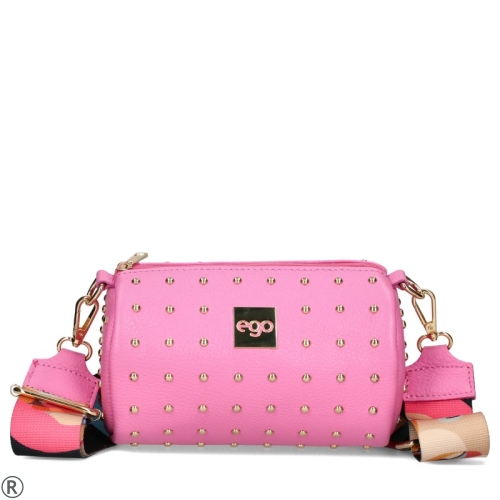 Розова чанта през рамо от естествена кожа EGO- Pink