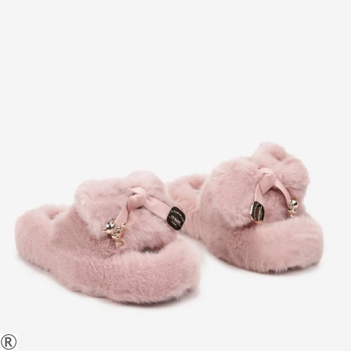 Топли домашни чехли в розов цвят- Teddy Bear Pink 9207