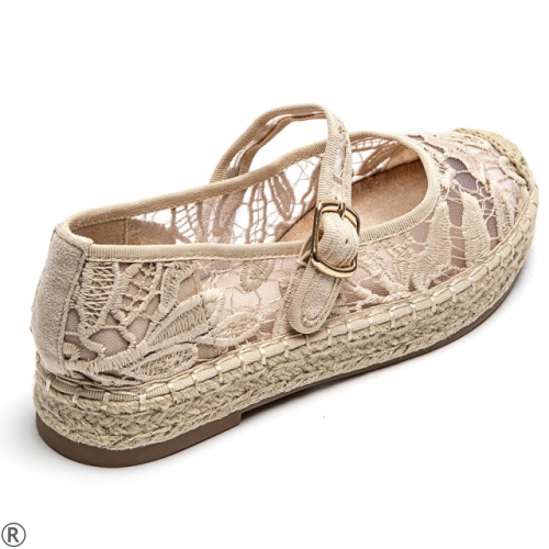 Дамски мрежести еспадрили- Klara Beige 10439