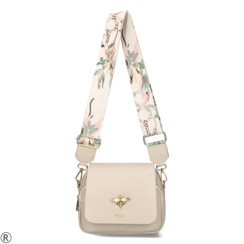 Бежова чанта през рамо oт естествена кожа EGO- Beige 9190