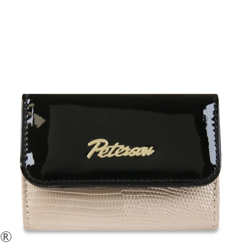 Дамско портмоне в черен и бежов цвят- PETERSON 10467