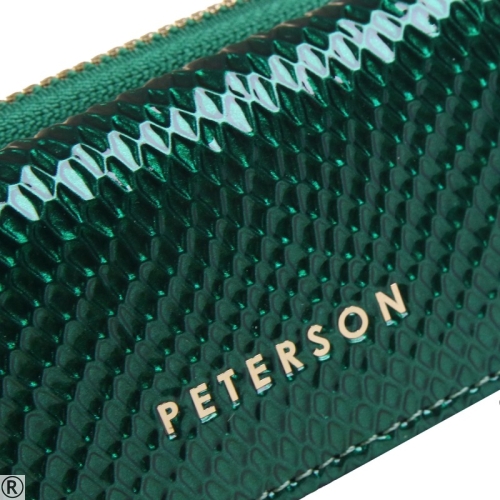 Зелено портмоне от естествена кожа- PETERSON 10468