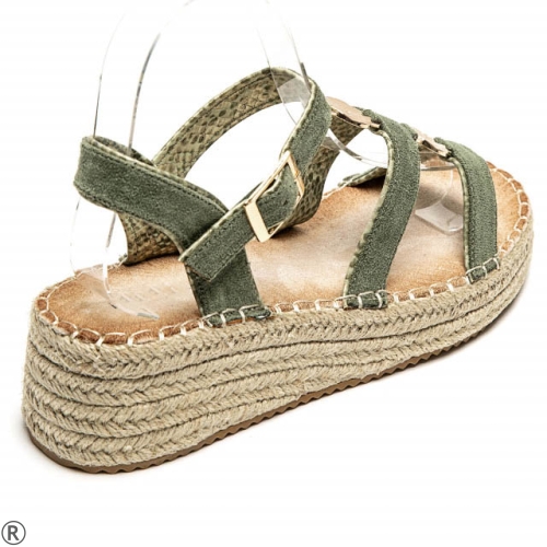 Зелени сандали на платформа- Edita Green 10489