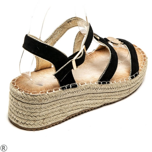 Черни сандали на платформа- Edita Black 10490