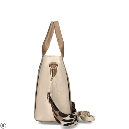 Бежова чанта от естествена кожа с две лица- EGO Beige 10500