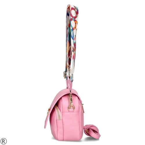 Чанта от естествена кожа в розов цвят- EGO Pink 10537
