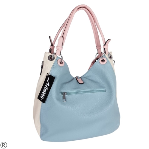 Цветна дамска чанта тип торба- Hali Blue 10549
