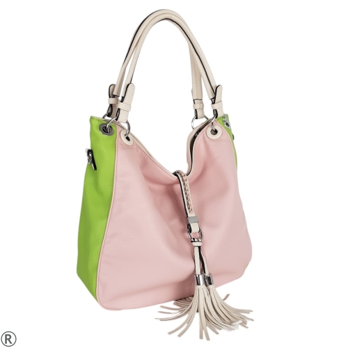 Цветна дамска чанта тип торба- Hali Pink 10550