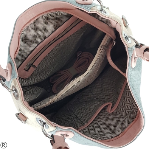 Цветна дамска чанта тип торба- Hali Pink 10550
