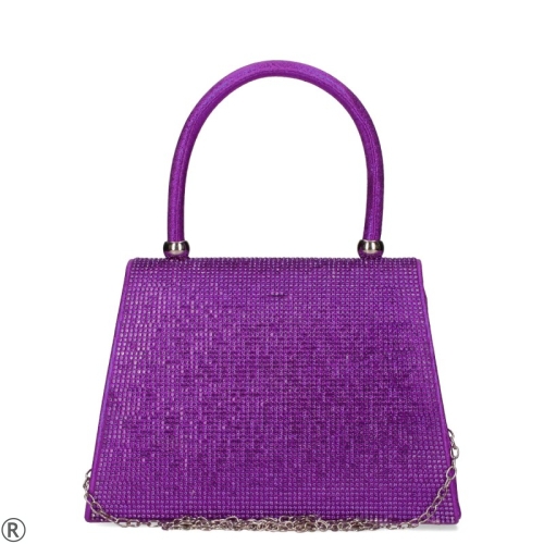 Стилна лилава чанта с камъни- Ambyr Purple 10571