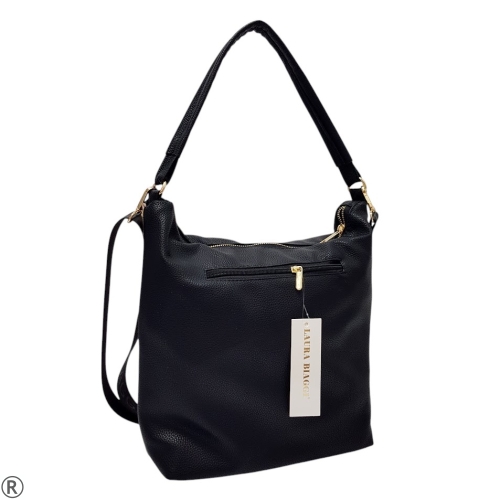 Чанта в черно и златно- Laura Biaggi Black Gold 10644