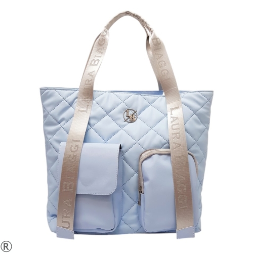 Голяма синя чанта- Laura Biaggi Blue 10649