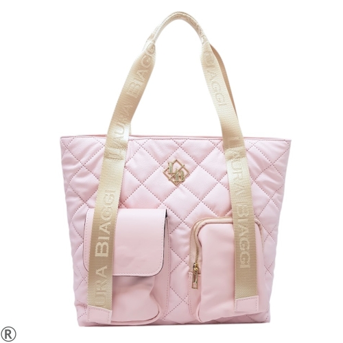 Голяма розова чанта- Laura Biaggi Pink 10650
