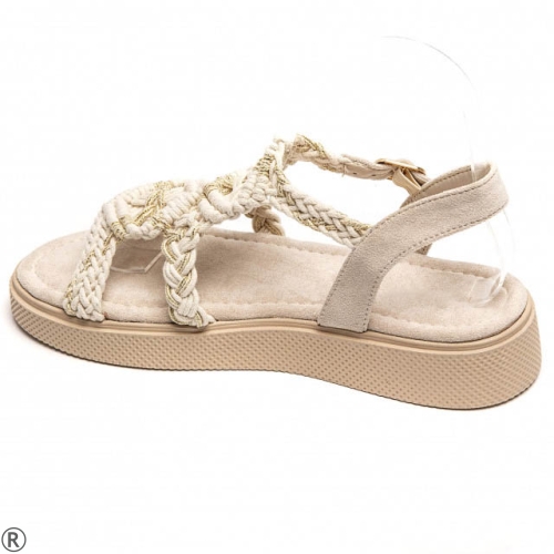Бежови равни сандали- Missa Beige 10651