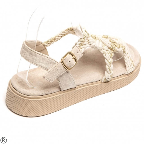 Бежови равни сандали- Missa Beige 10651