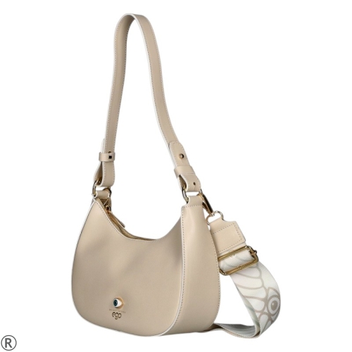 Бежова чанта от естествена кожа - EGO Beige 10967