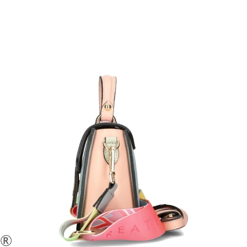 Цветна дамска чанта от естествена кожа- EGO Multicolored 10974