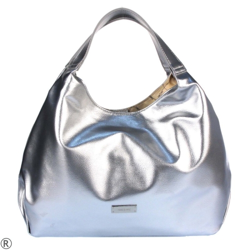 Голяма сребриста чанта тип торба- FEMESTAGE Silver 10989