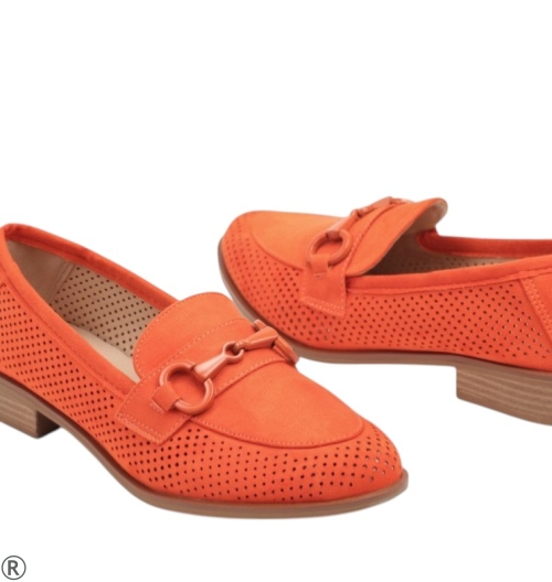 Оранжеви дамски лоуфъри- Izabel Orange 11067