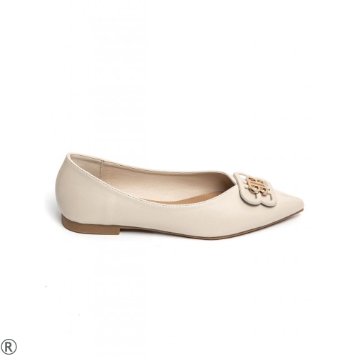 Бежови остри балерини- Nansi Beige 11075