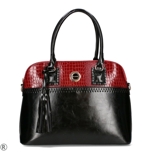 Твърда чанта в черен и червен цвят- Monnari Black/Red 11144