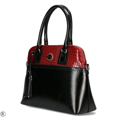Твърда чанта в черен и червен цвят- Monnari Black/Red 11144