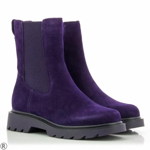 Лилави боти от естествен велур- Tamaris Purple 11180